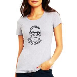 Ruth Bader Ginsburg M Ruthless Graphic Tee RBG T-Shirt Next Level Heather SCOTUS